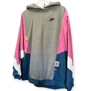 Vintage Style Retro 90s Nike Colorblock Icon Clash Hoodie